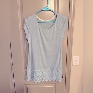 Blue ruffle tshirt